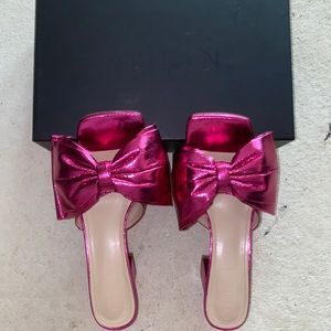 Twelve x NL chunky girlfriend pink bow heels